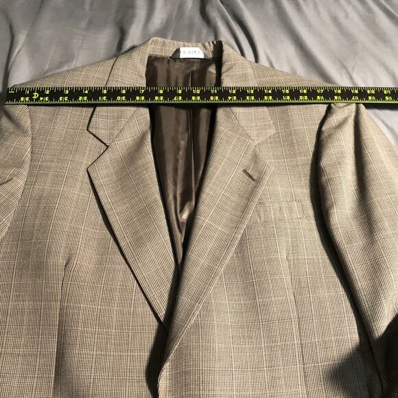 Pierre Cardin Mens Blazer Jacket 40R Gray Plaid Wool Blend Suit Coat 2-Button - Picture 11 of 14
